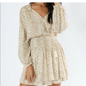 Leopard Print V-Neck Dress